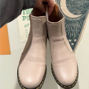 Dr. Martens Cream Ankle Boots